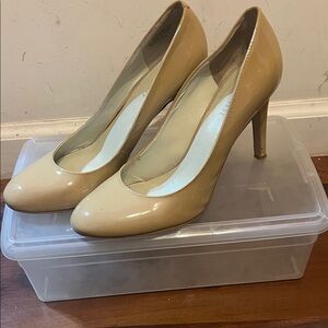 Nine West Beige Patent Heels